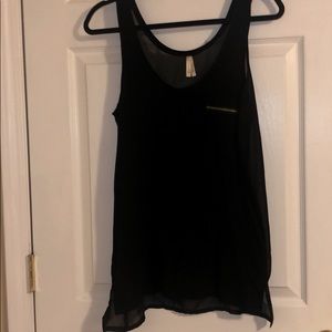 Black tank with zipper detail